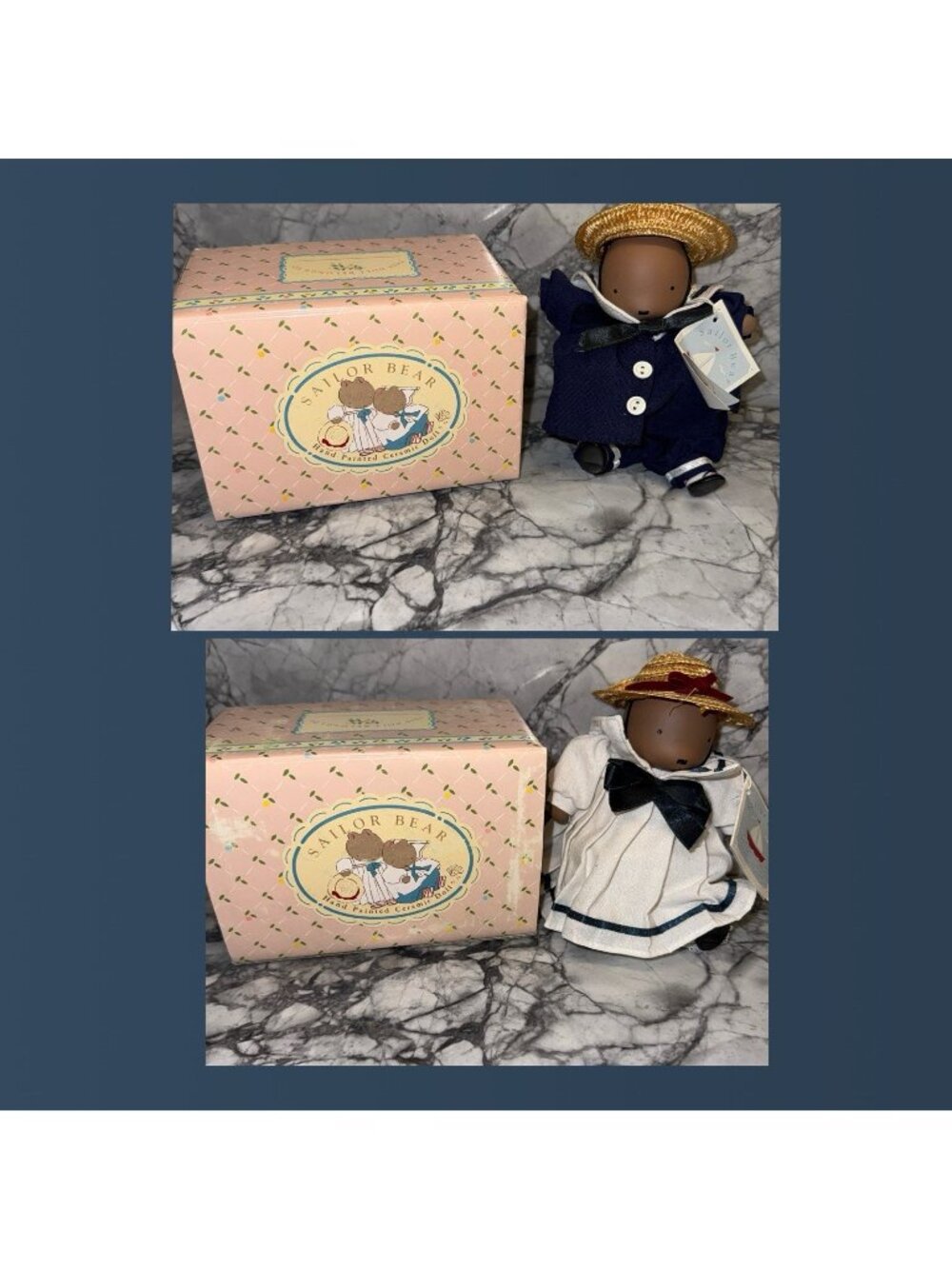 Vintage Michel & Company Sailor Bears Boy Girl W Boxes & Tags